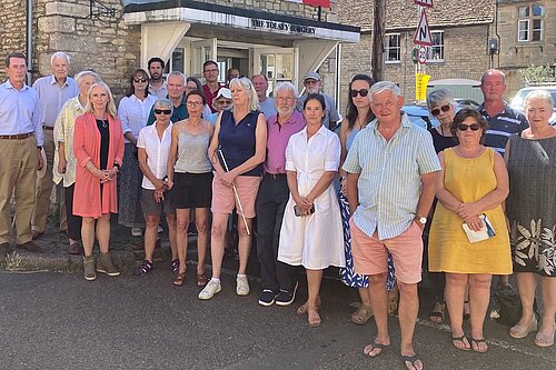 Roz and campaigners outside Tolsey Surgery