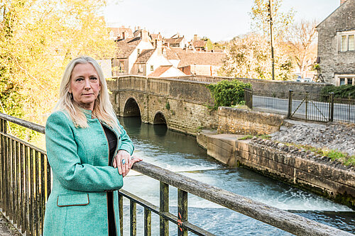 Roz Savage MP in front of South Cotswolds river