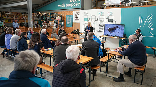 Roz Savage MP talking at Cotswolds Lakes Launch Day