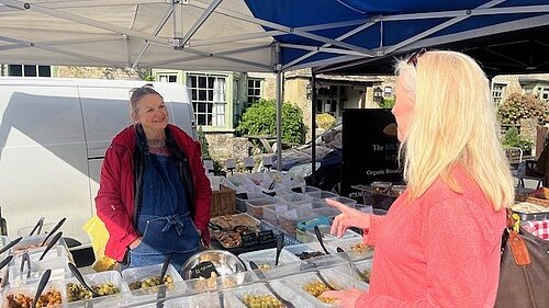 Roz at a market stall
