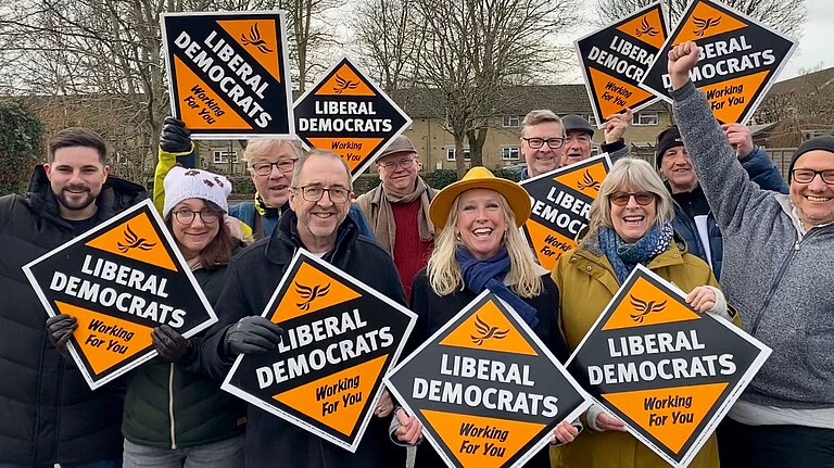 Roz Savage MP with campaigners and councillors in the South Cotswolds
