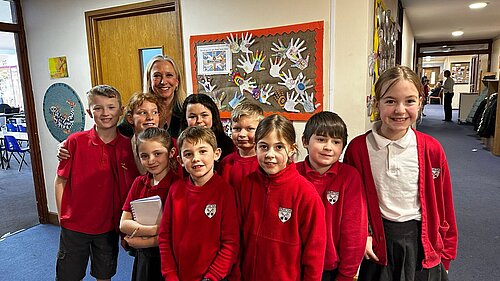 Roz Savage MP with primary school children